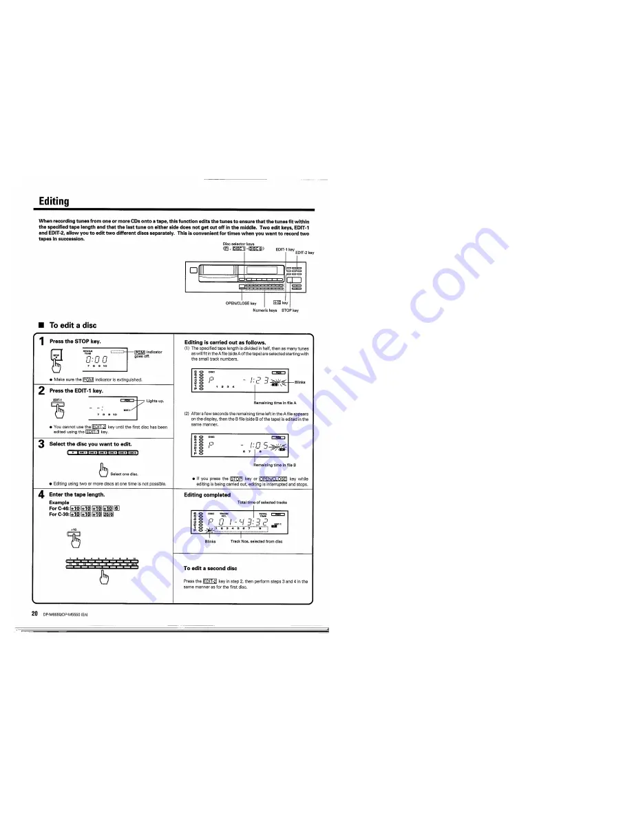 Kenwood DP-M5550 Instruction Manual Download Page 20