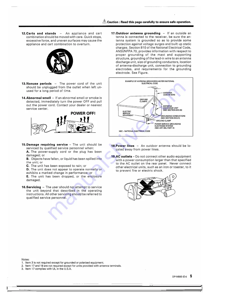 Kenwood DP-M993 Instruction Manual Download Page 5