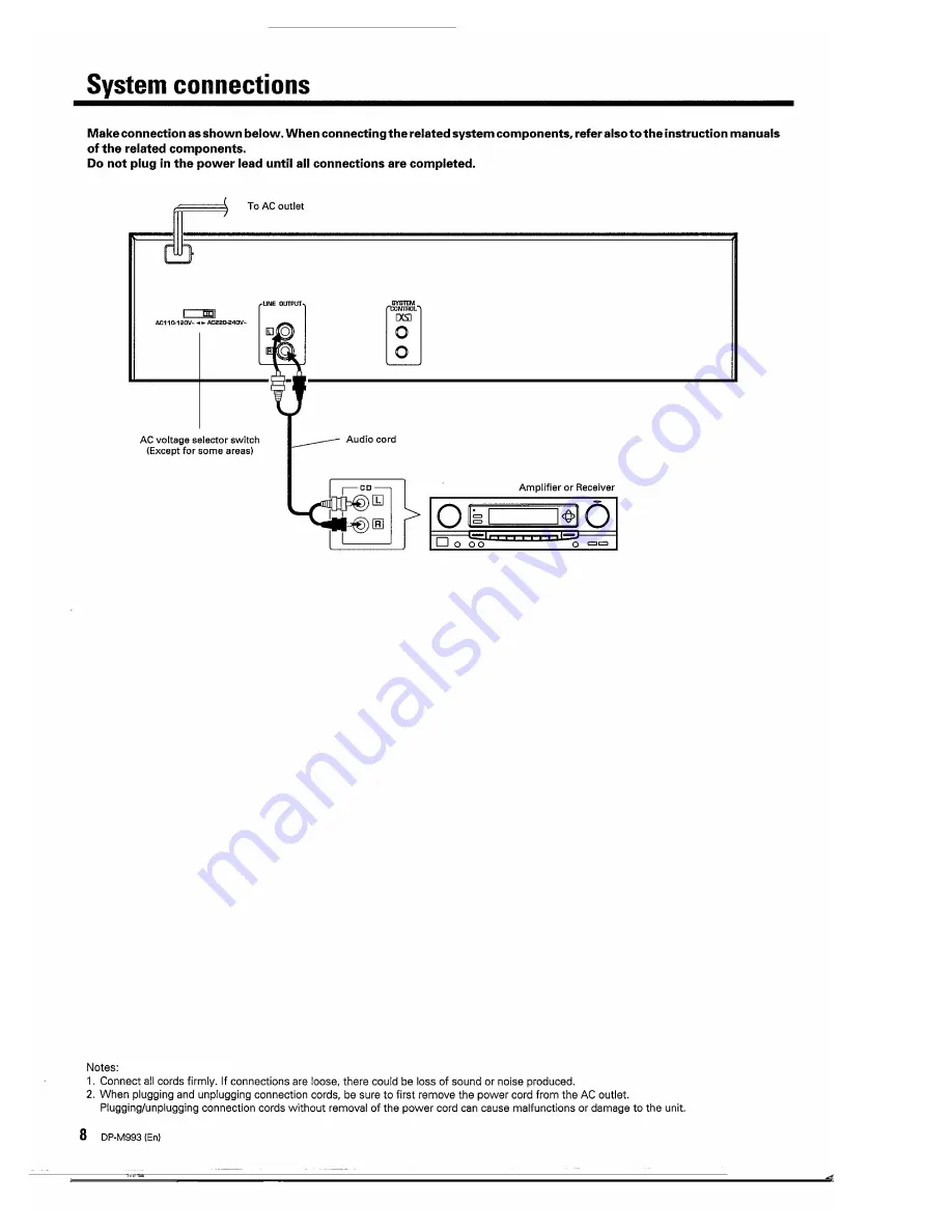 Kenwood DP-M993 Instruction Manual Download Page 8