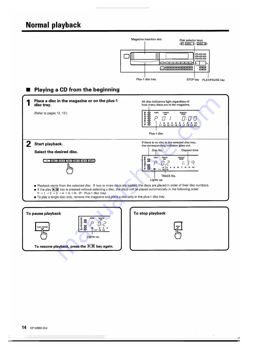 Kenwood DP-M993 Instruction Manual Download Page 14