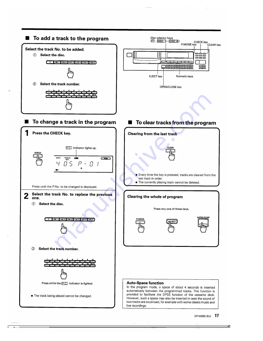 Kenwood DP-M993 Instruction Manual Download Page 17