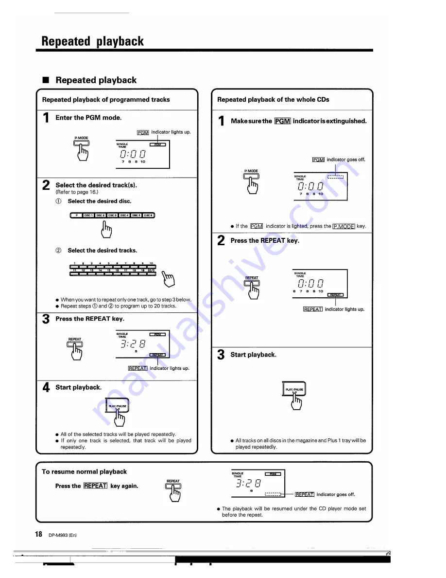 Kenwood DP-M993 Instruction Manual Download Page 18