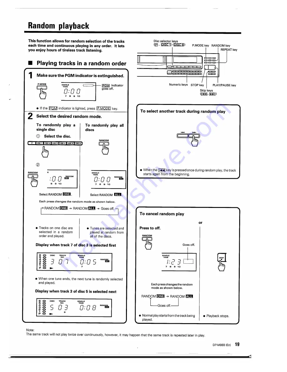 Kenwood DP-M993 Instruction Manual Download Page 19