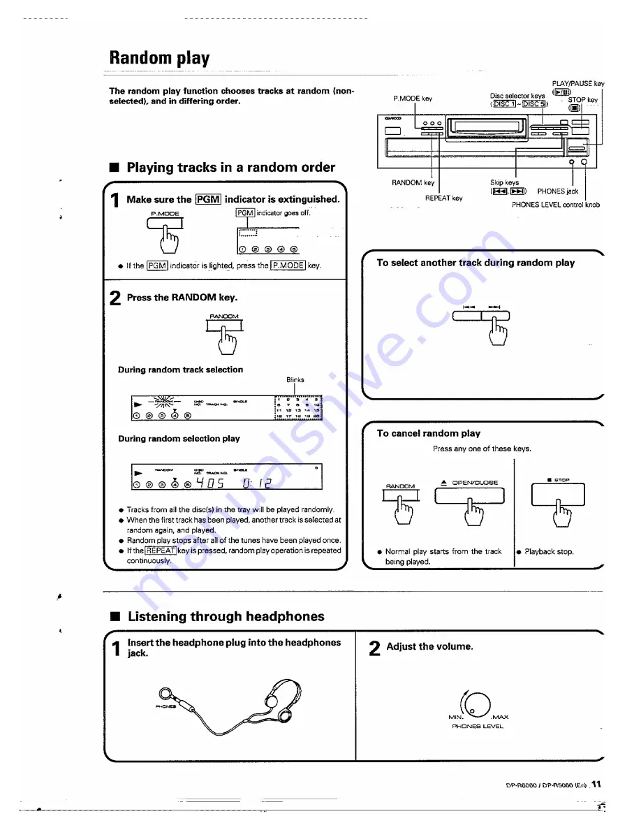 Kenwood DP-R5060 Instruction Manual Download Page 11