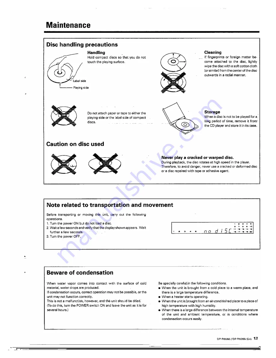 Kenwood DP-R5060 Instruction Manual Download Page 17