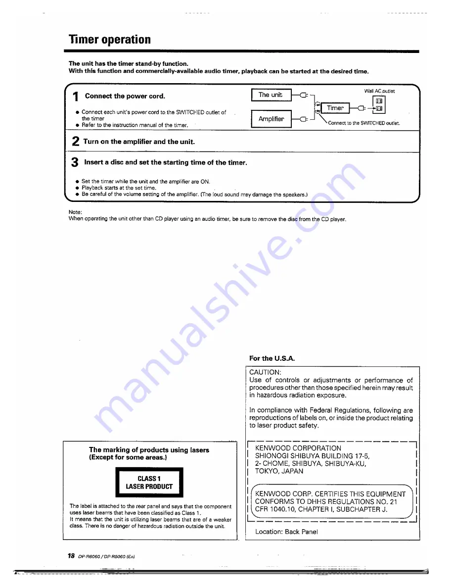 Kenwood DP-R5060 Instruction Manual Download Page 18