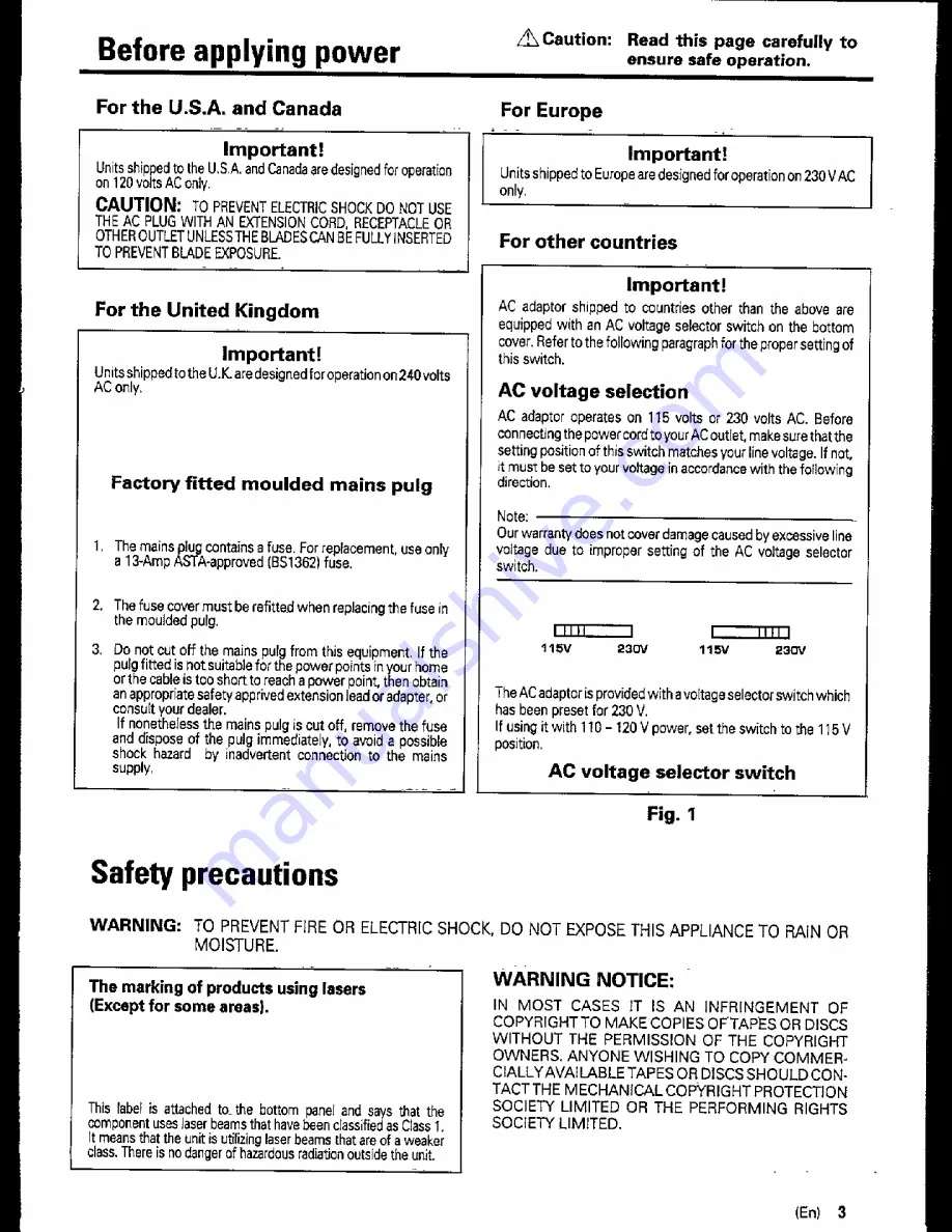 Kenwood DPC-141 Instruction Manual Download Page 3