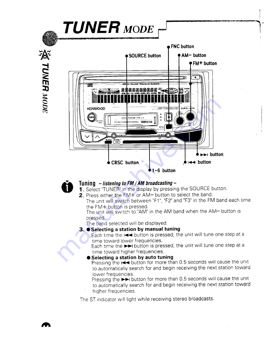 Kenwood DPX-410 Instruction Manual Download Page 14