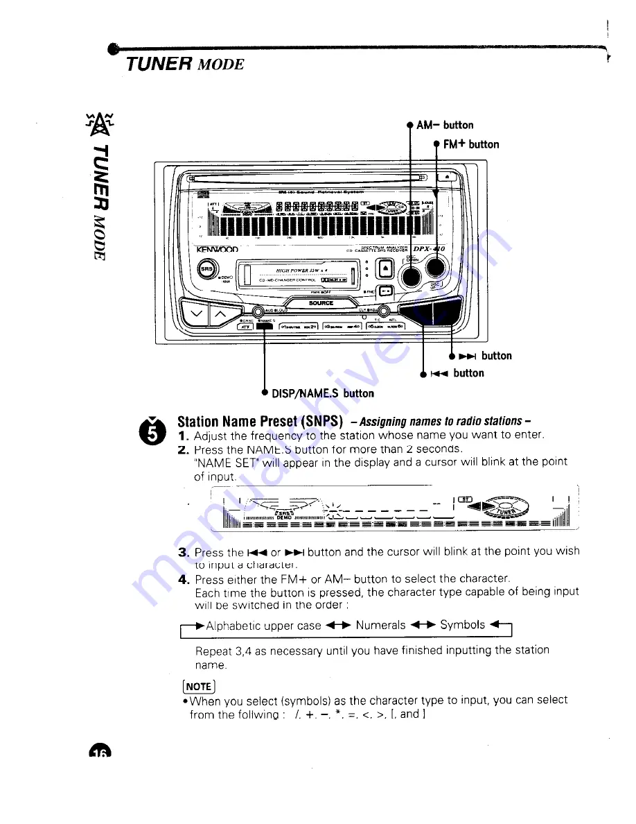 Kenwood DPX-410 Instruction Manual Download Page 16