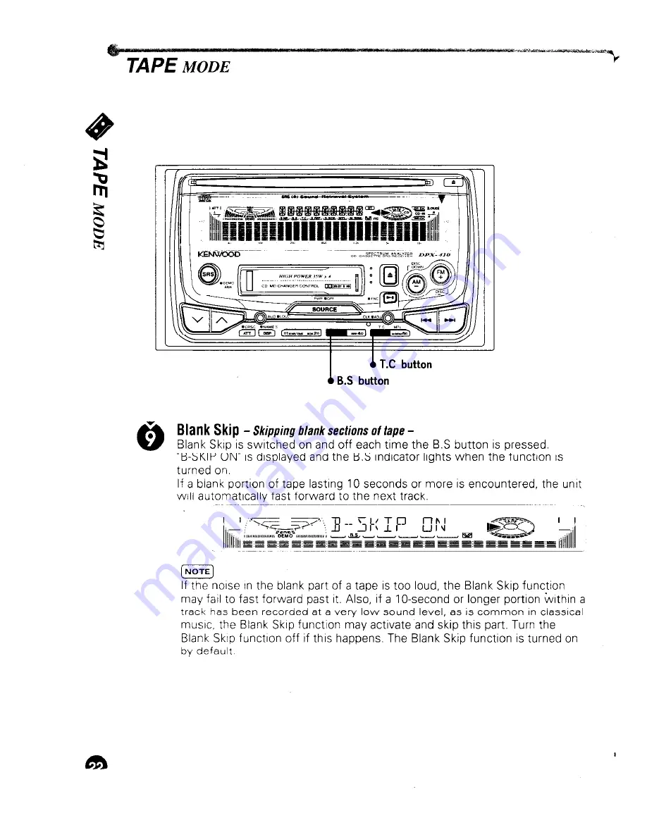 Kenwood DPX-410 Скачать руководство пользователя страница 22