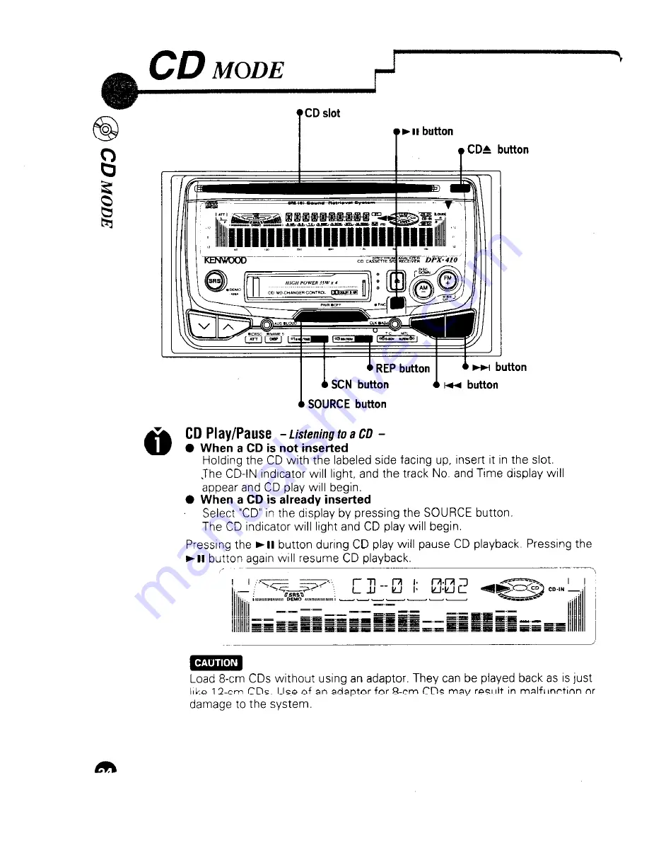 Kenwood DPX-410 Скачать руководство пользователя страница 24