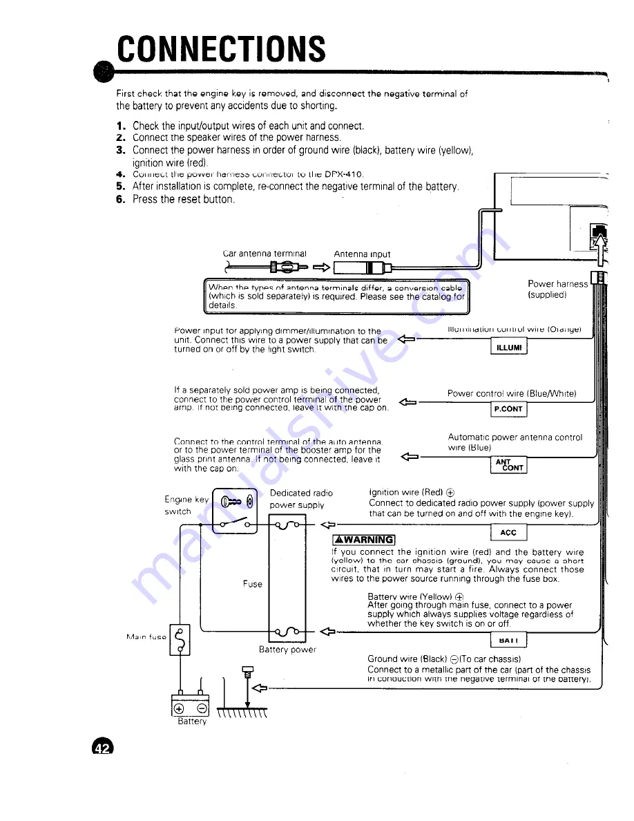 Kenwood DPX-410 Instruction Manual Download Page 42