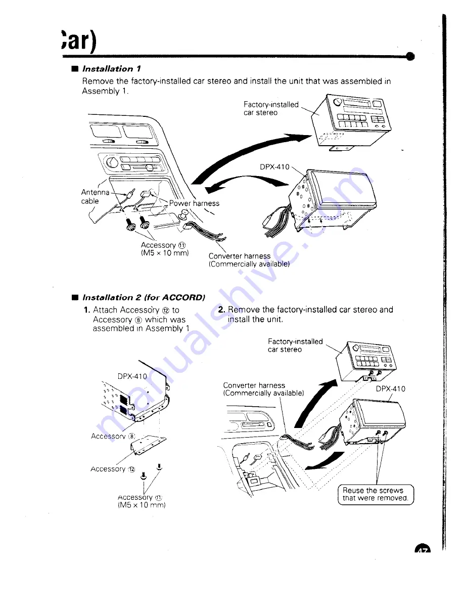 Kenwood DPX-410 Instruction Manual Download Page 47