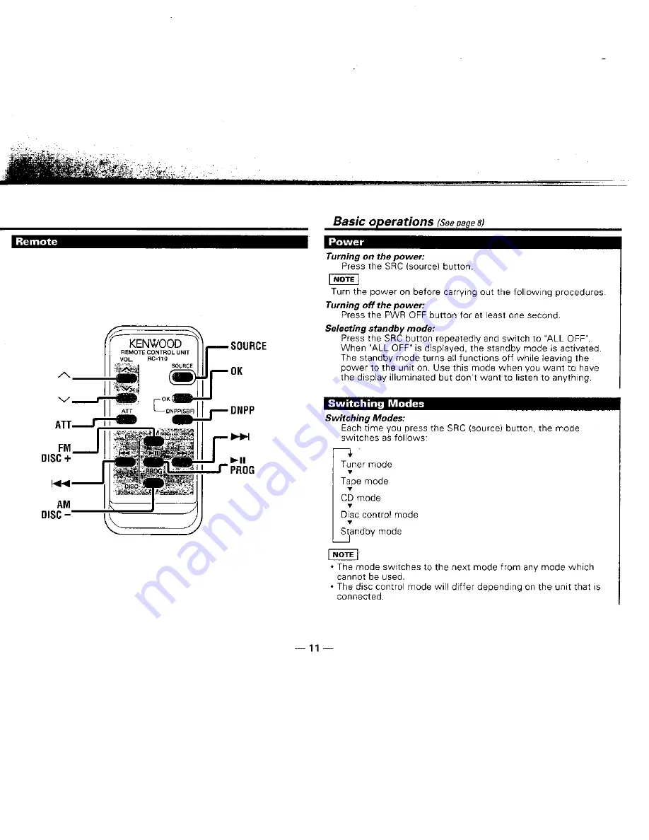 Kenwood DPX-440 Instruction Manual Download Page 11