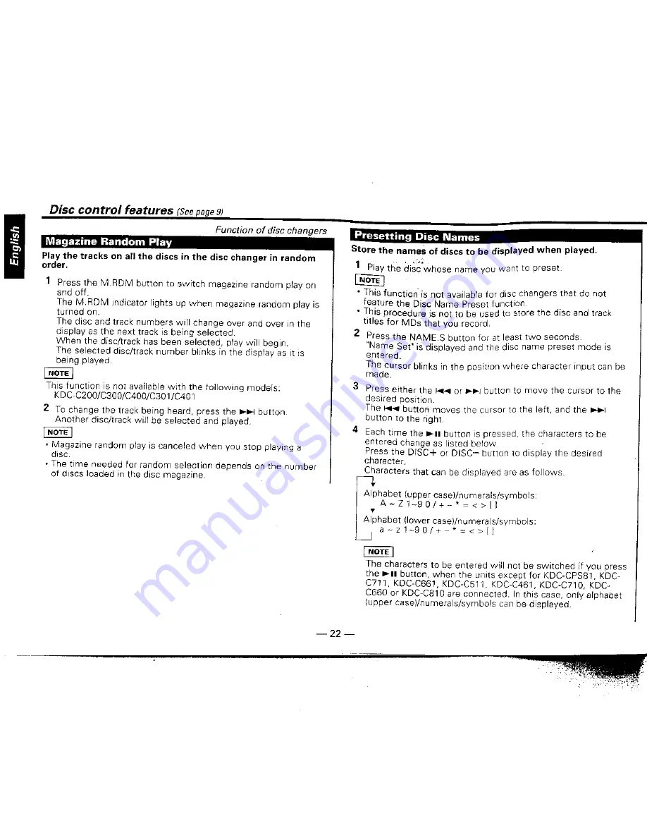 Kenwood DPX-440 Instruction Manual Download Page 22