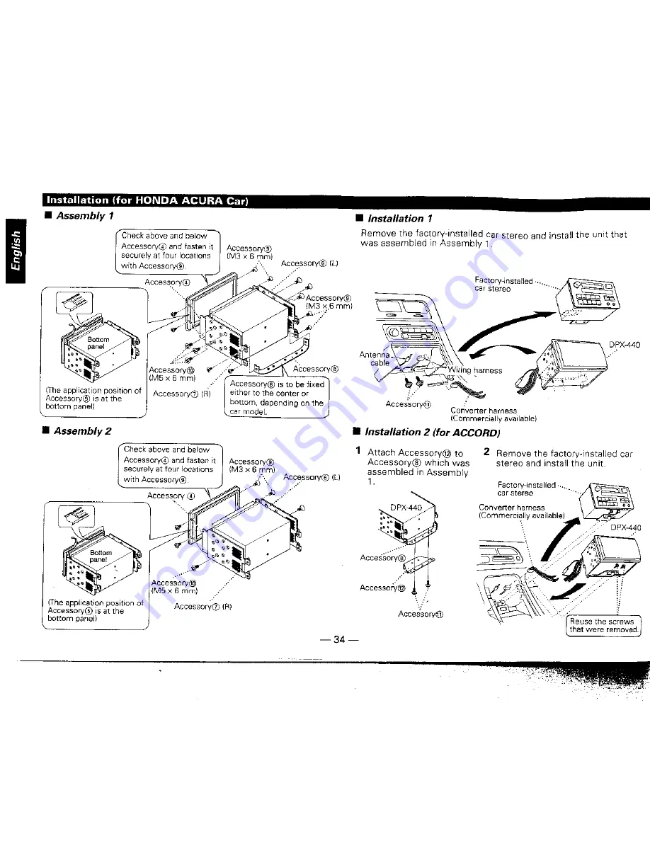 Kenwood DPX-440 Instruction Manual Download Page 34