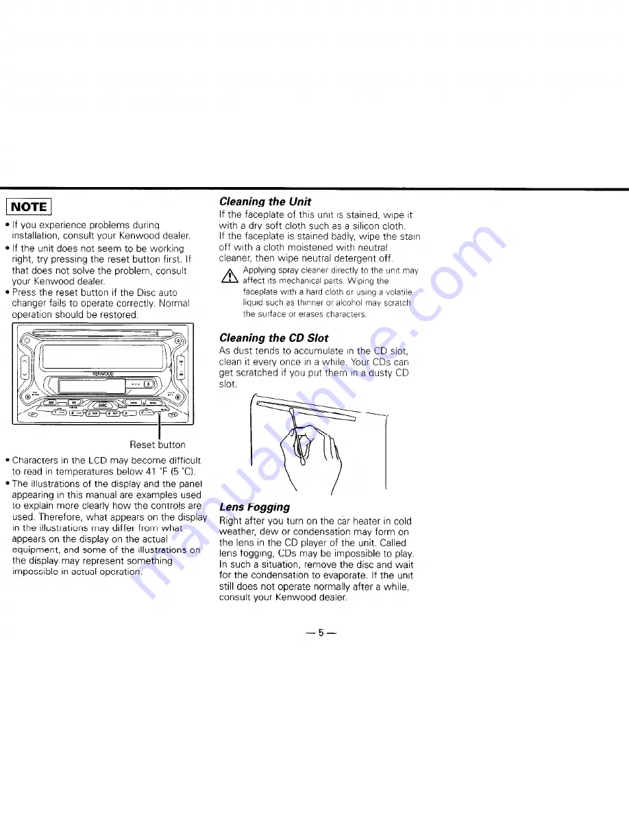 Kenwood DPX-MP4030 Instruction Manual Download Page 5