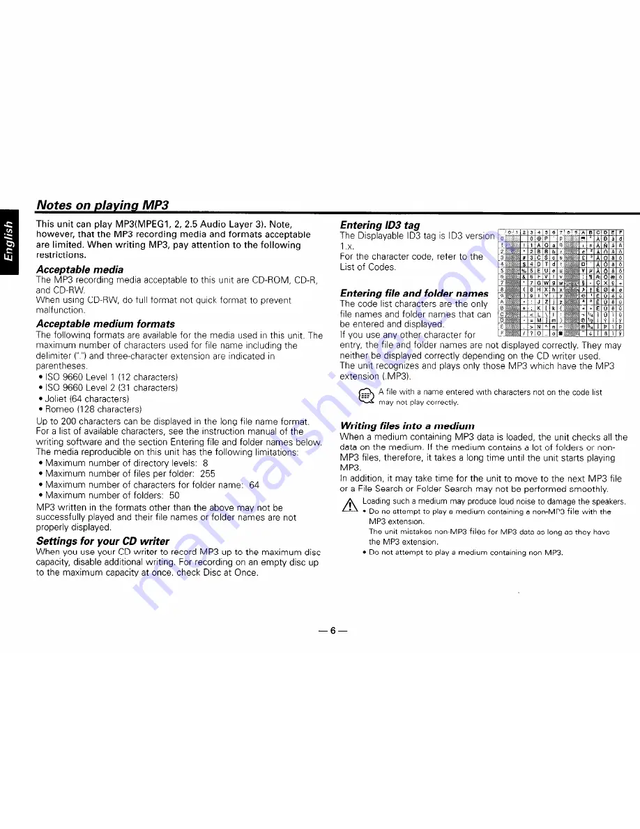 Kenwood DPX-MP4030 Instruction Manual Download Page 6