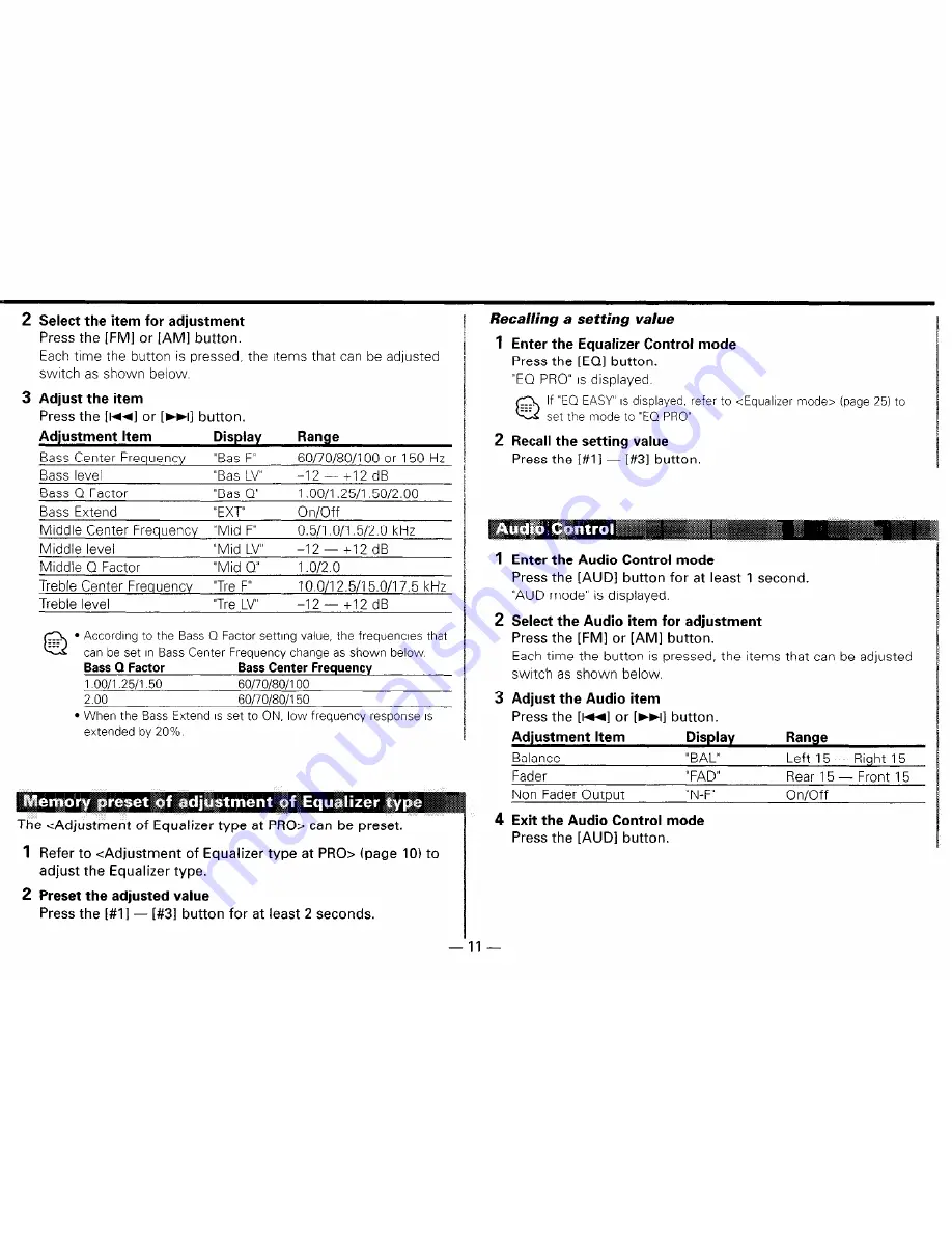 Kenwood DPX-MP4030 Instruction Manual Download Page 11