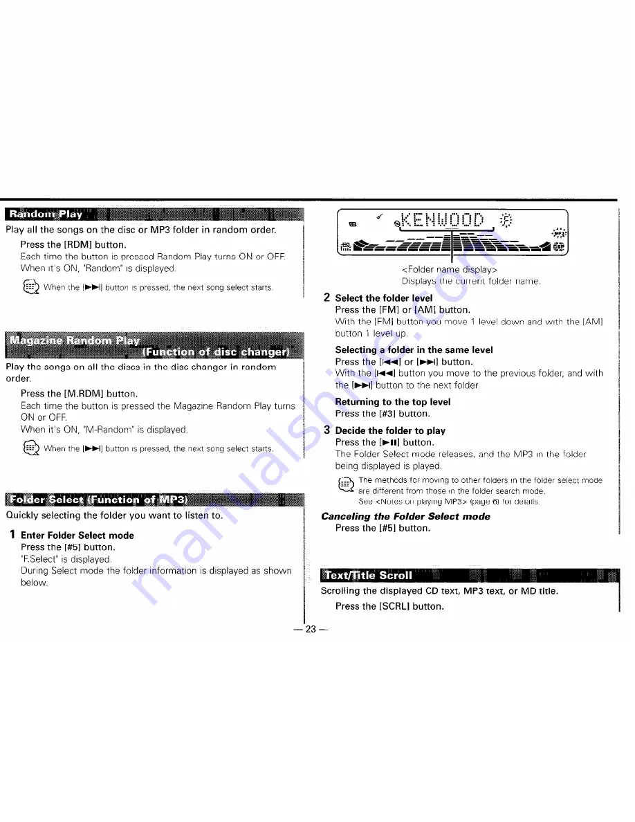 Kenwood DPX-MP4030 Instruction Manual Download Page 23