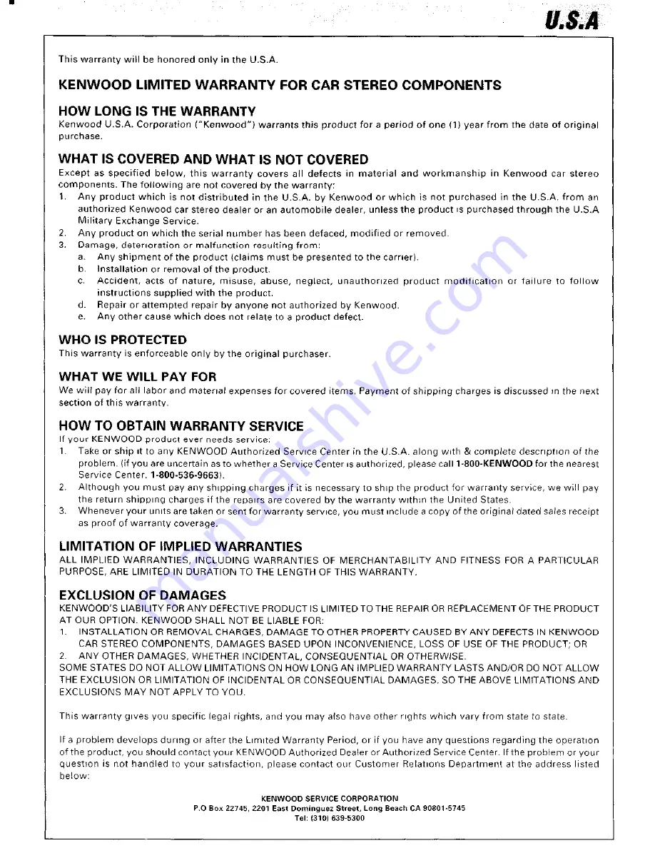 Kenwood DPX-MP4030 Instruction Manual Download Page 42