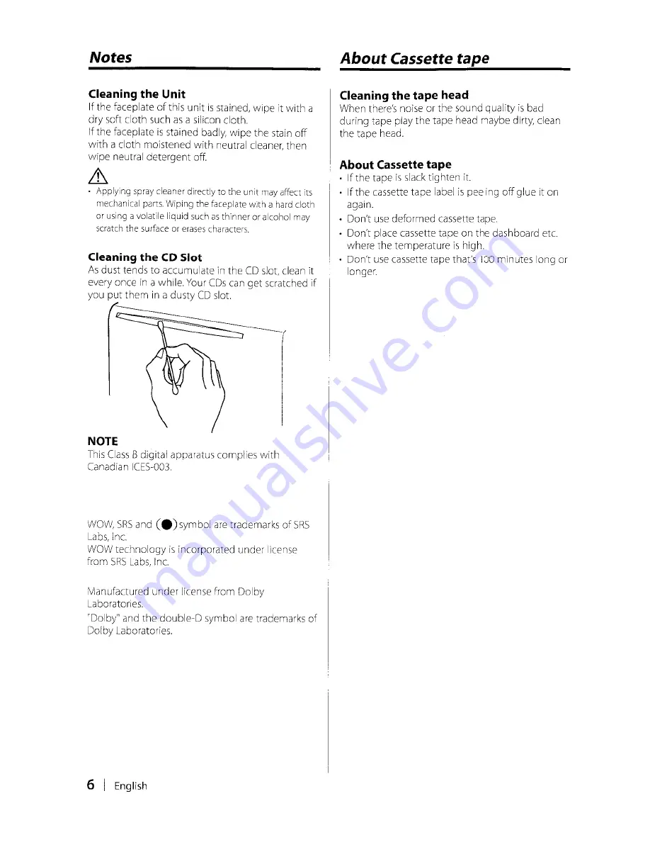 Kenwood DPX-MP4070 Instruction Manual Download Page 6