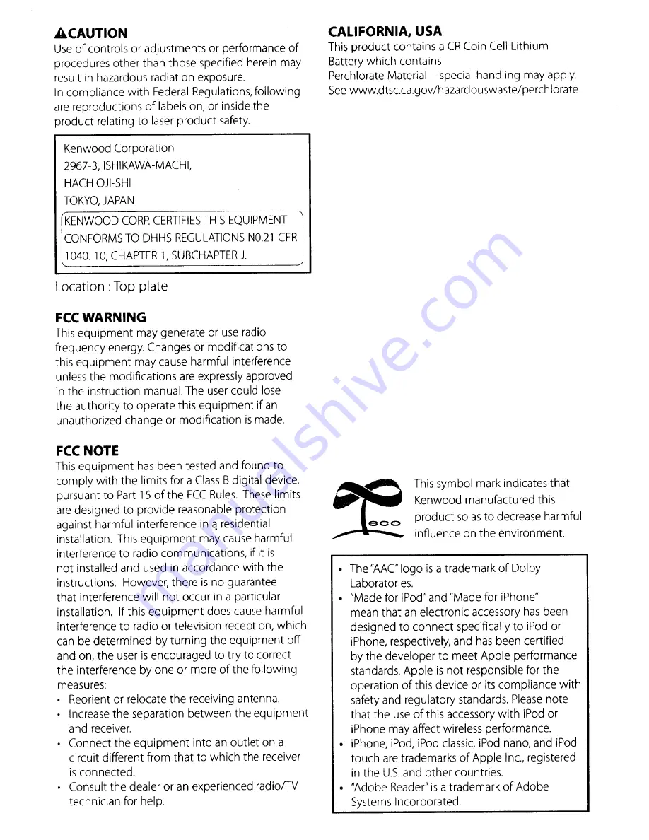 Kenwood DPX308U Quick Start Manual Download Page 15