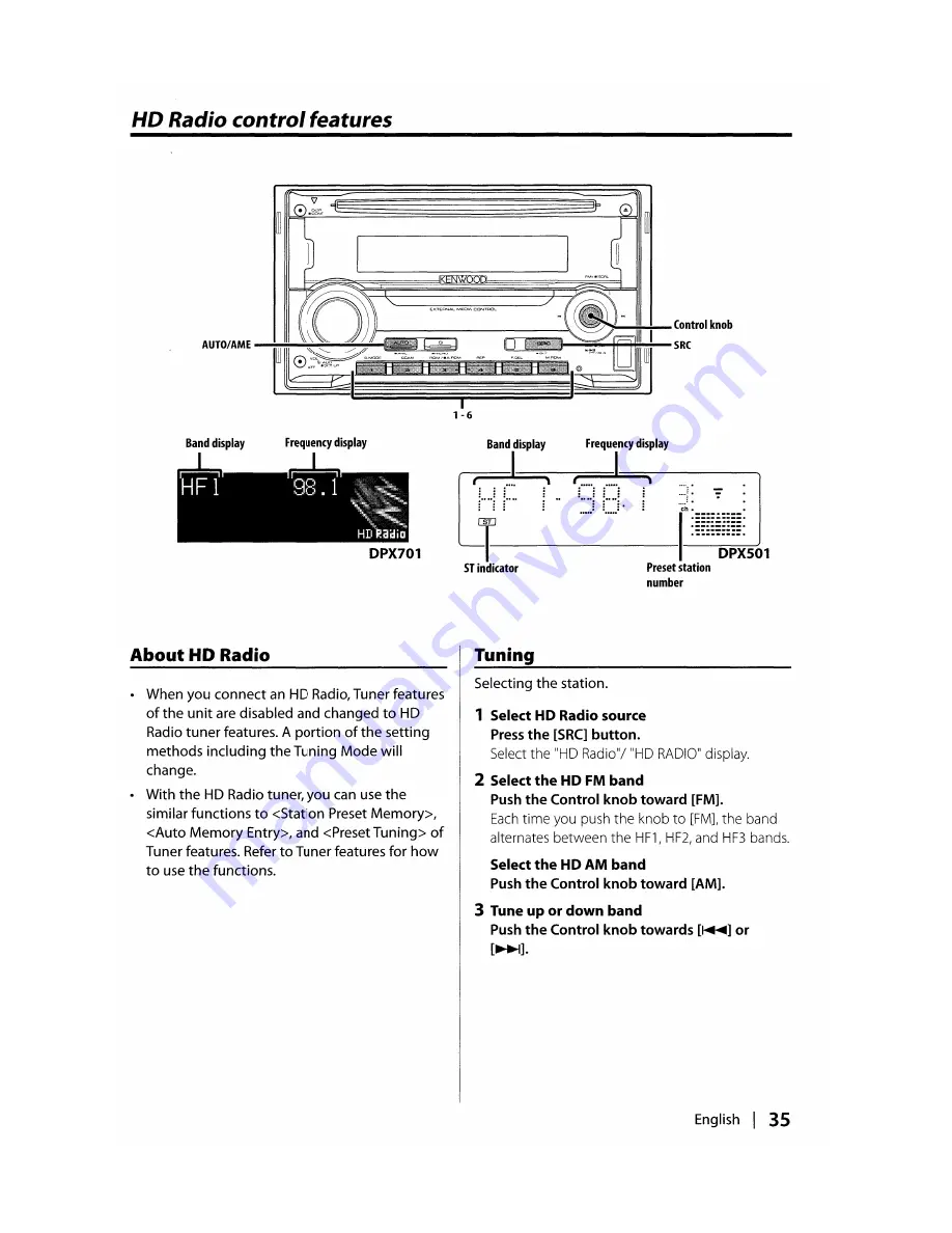 Kenwood DPX501 Instruction Manual Download Page 35