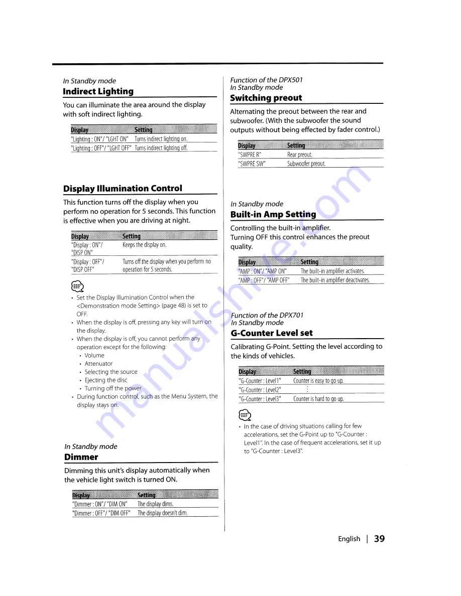 Kenwood DPX501 Instruction Manual Download Page 39