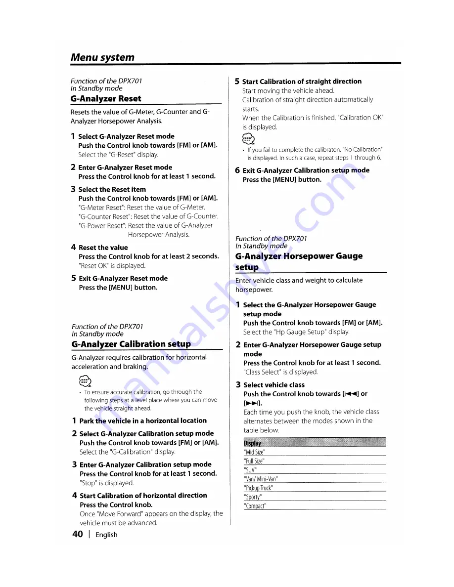 Kenwood DPX501 Instruction Manual Download Page 40