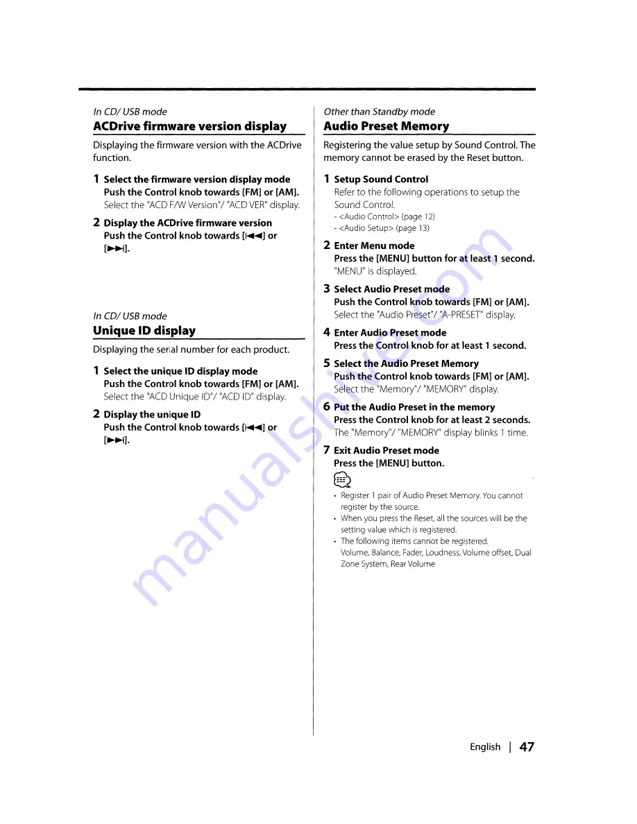 Kenwood DPX501 Instruction Manual Download Page 47