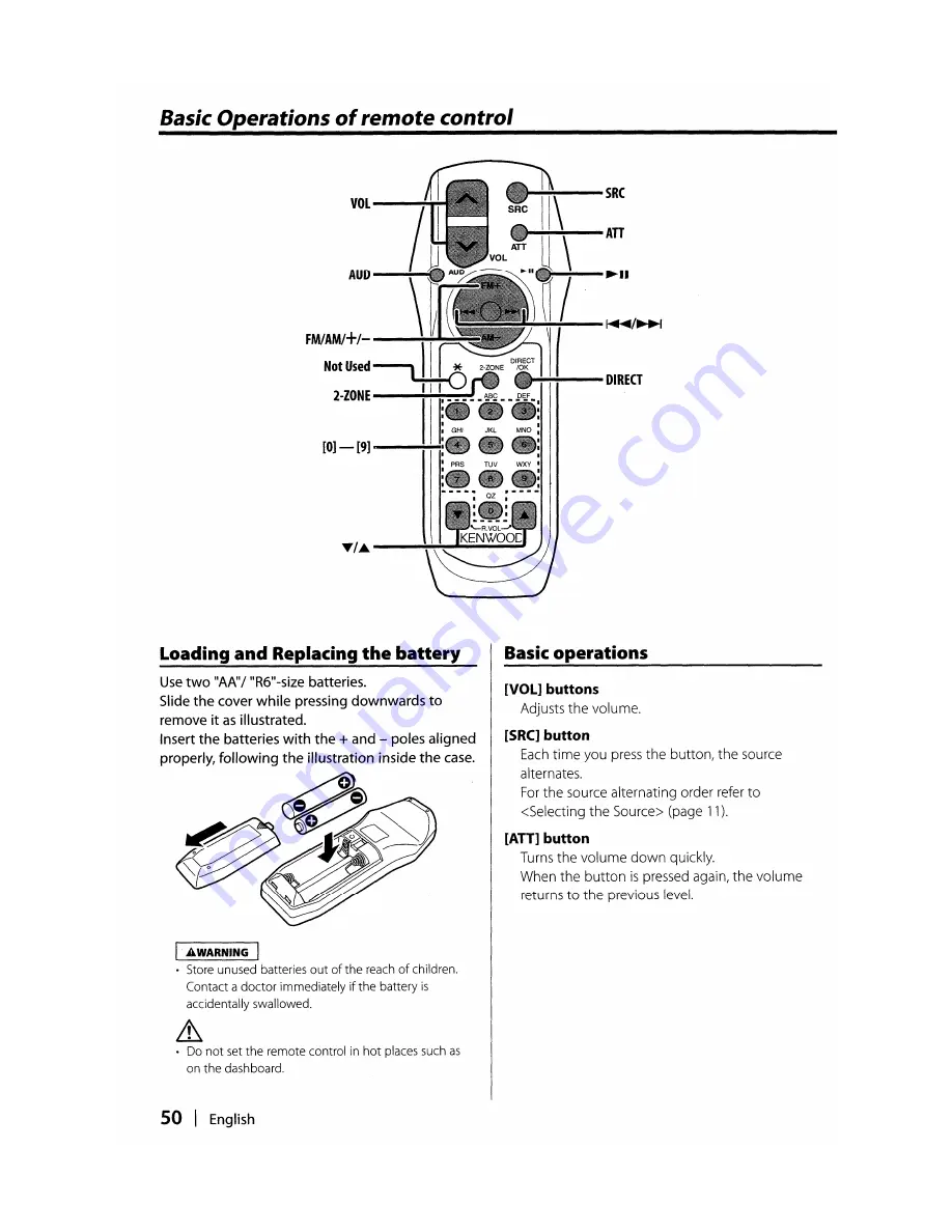 Kenwood DPX501 Скачать руководство пользователя страница 50