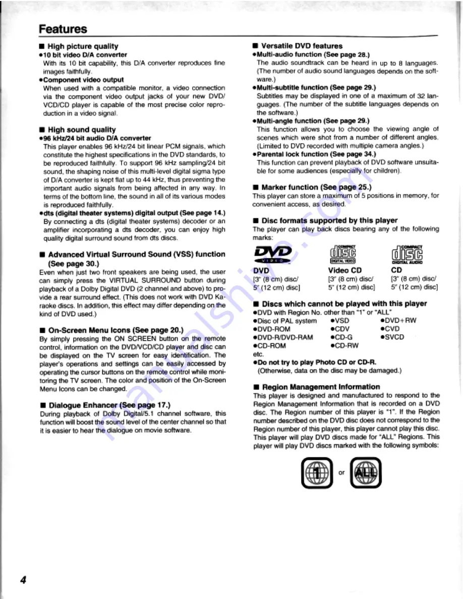 Kenwood DV-303 Instruction Manual Download Page 4