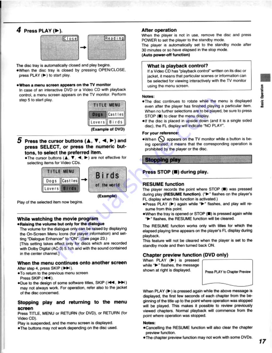 Kenwood DV-303 Instruction Manual Download Page 17