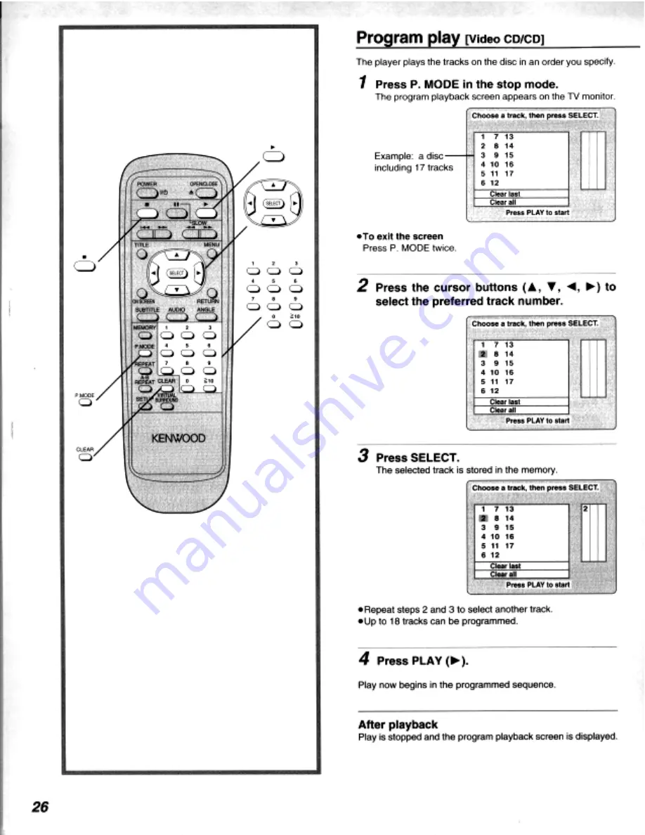 Kenwood DV-303 Instruction Manual Download Page 26