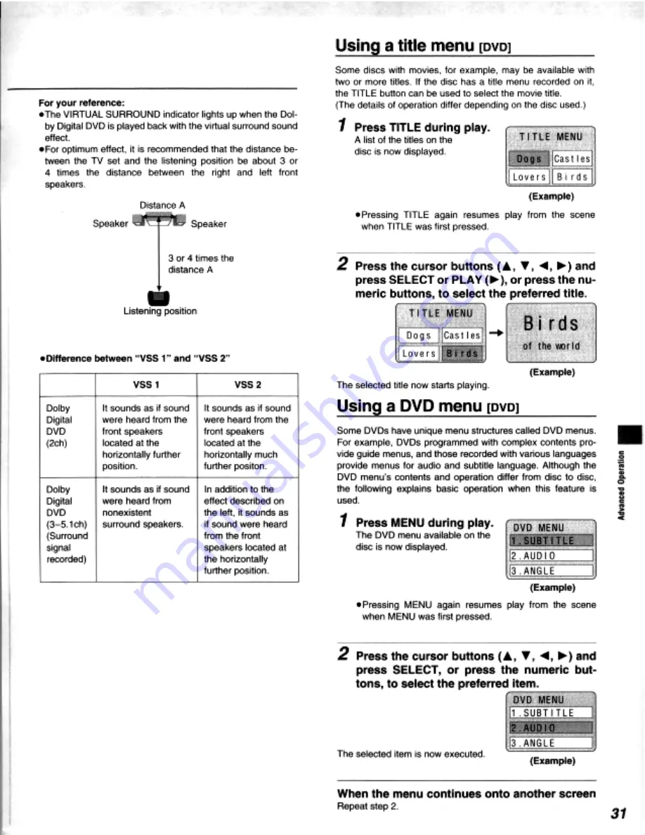 Kenwood DV-303 Instruction Manual Download Page 31