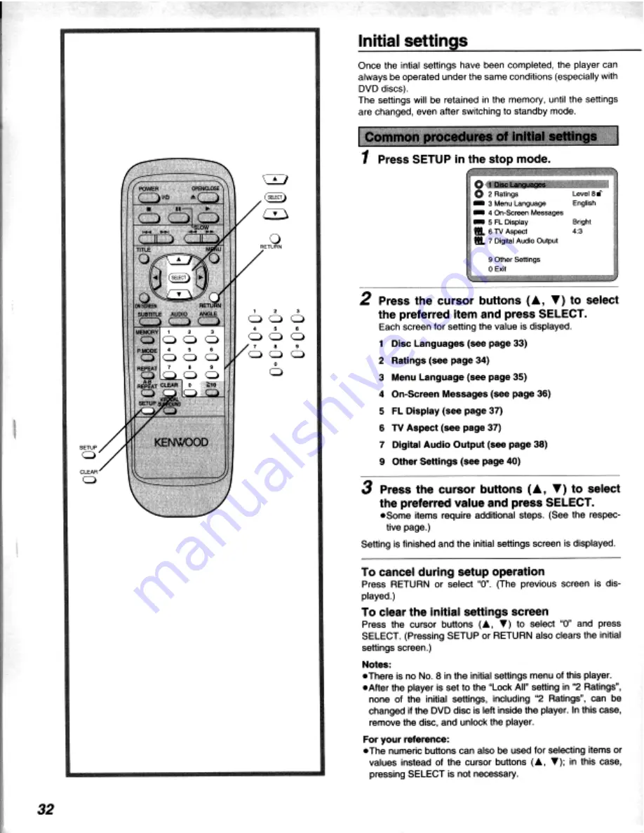 Kenwood DV-303 Instruction Manual Download Page 32