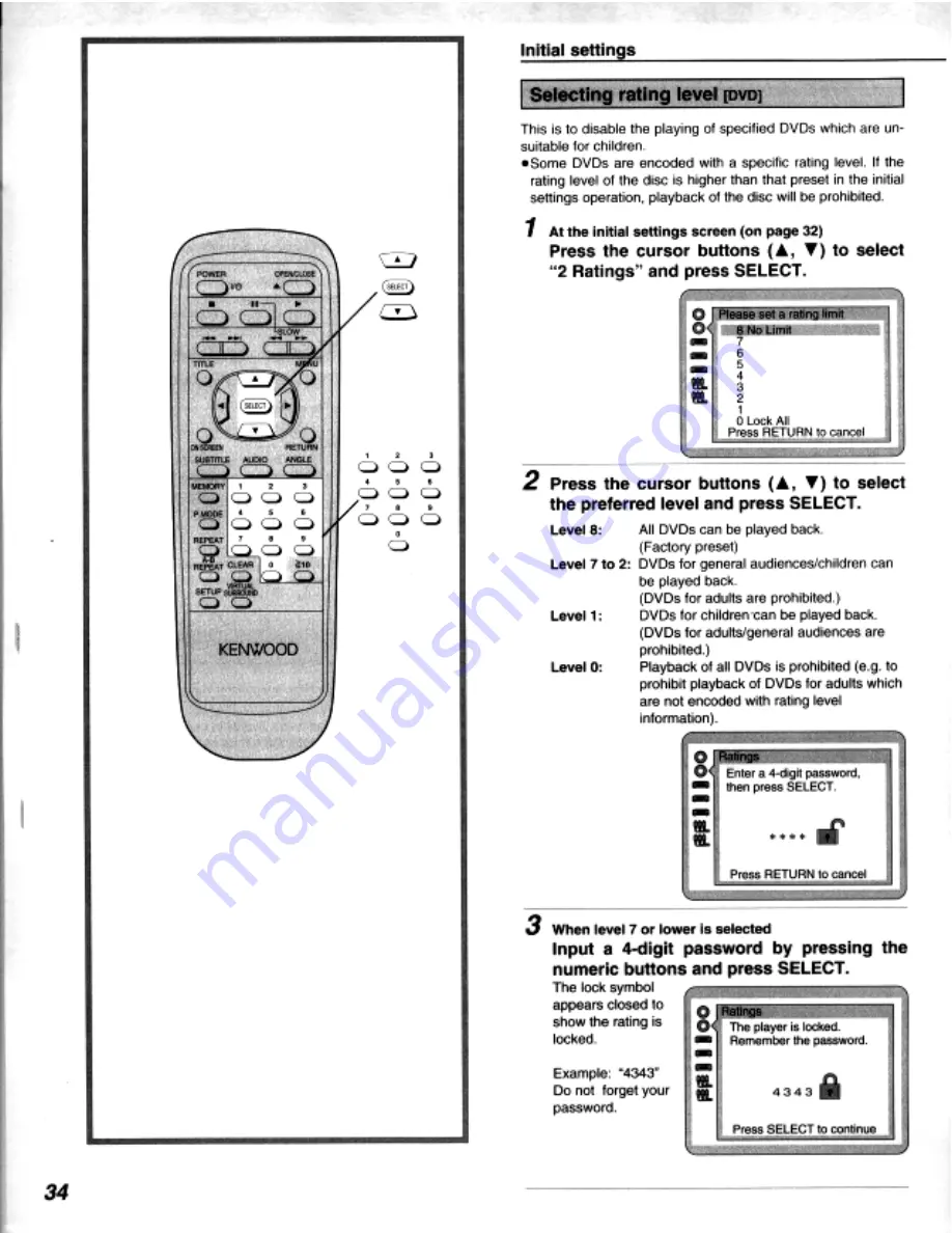 Kenwood DV-303 Instruction Manual Download Page 34