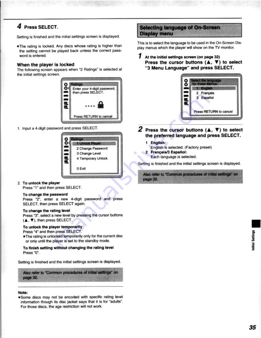 Kenwood DV-303 Instruction Manual Download Page 35