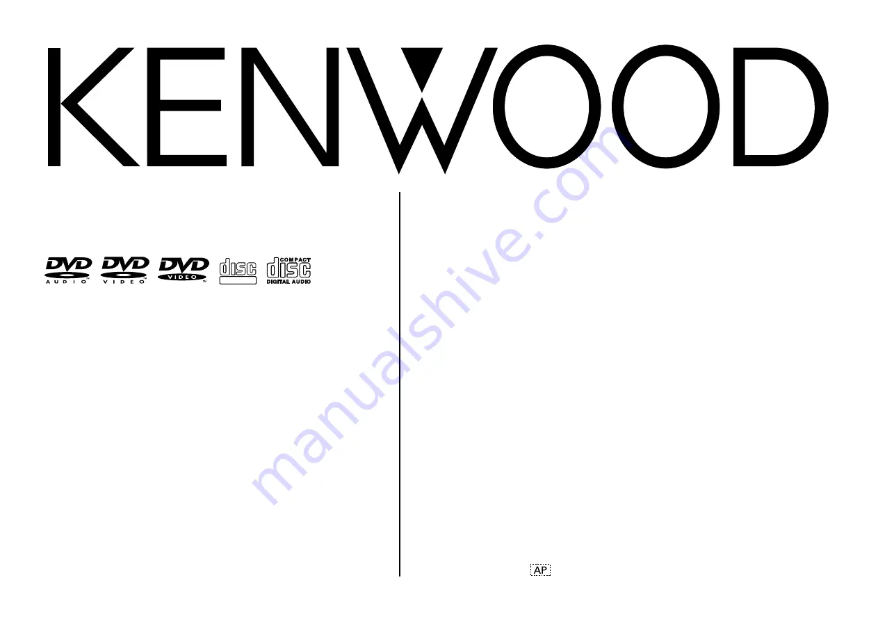 Kenwood DV-6050 Instruction Manual Download Page 1