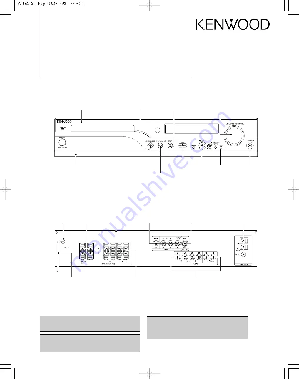 Kenwood DVR-6200 Service Manual Download Page 1