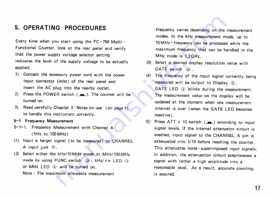 Kenwood FC-758 Instruction Manual Download Page 17