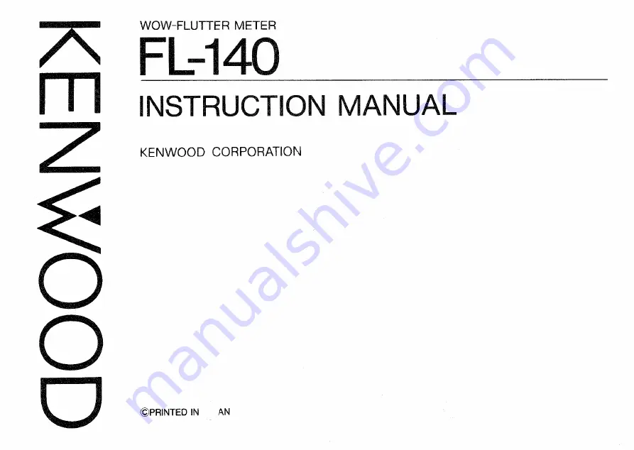 Kenwood FL-140 Instruction Manual Download Page 1