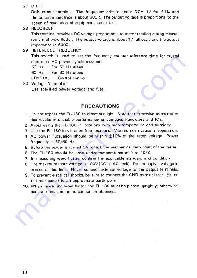 Kenwood FL-180 Instruction Manual Download Page 10