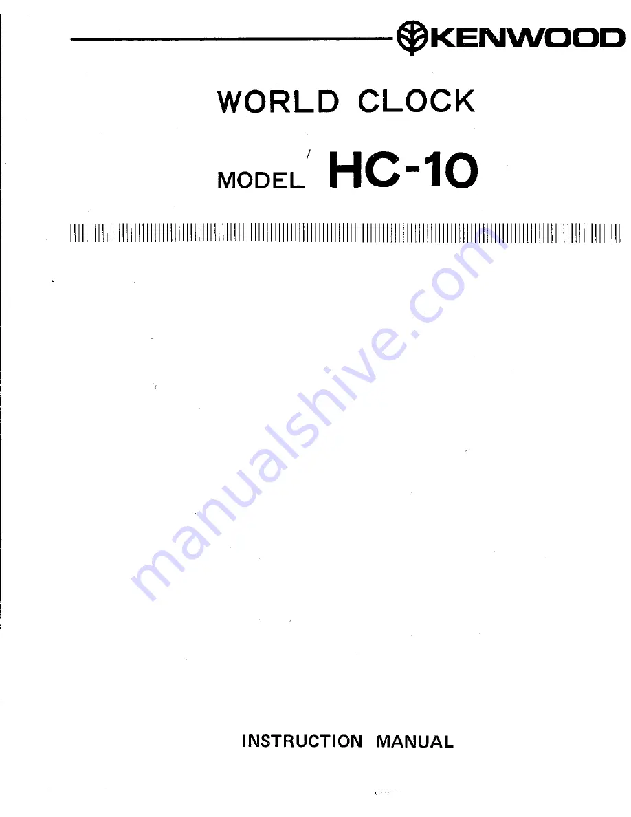 Kenwood HC-10 Instruction Manual Download Page 1