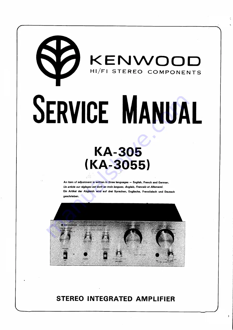 Kenwood KA-305 Скачать руководство пользователя страница 2