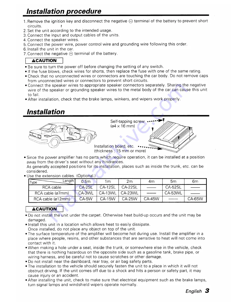 Kenwood KAC-648S Instruction Manual Download Page 3