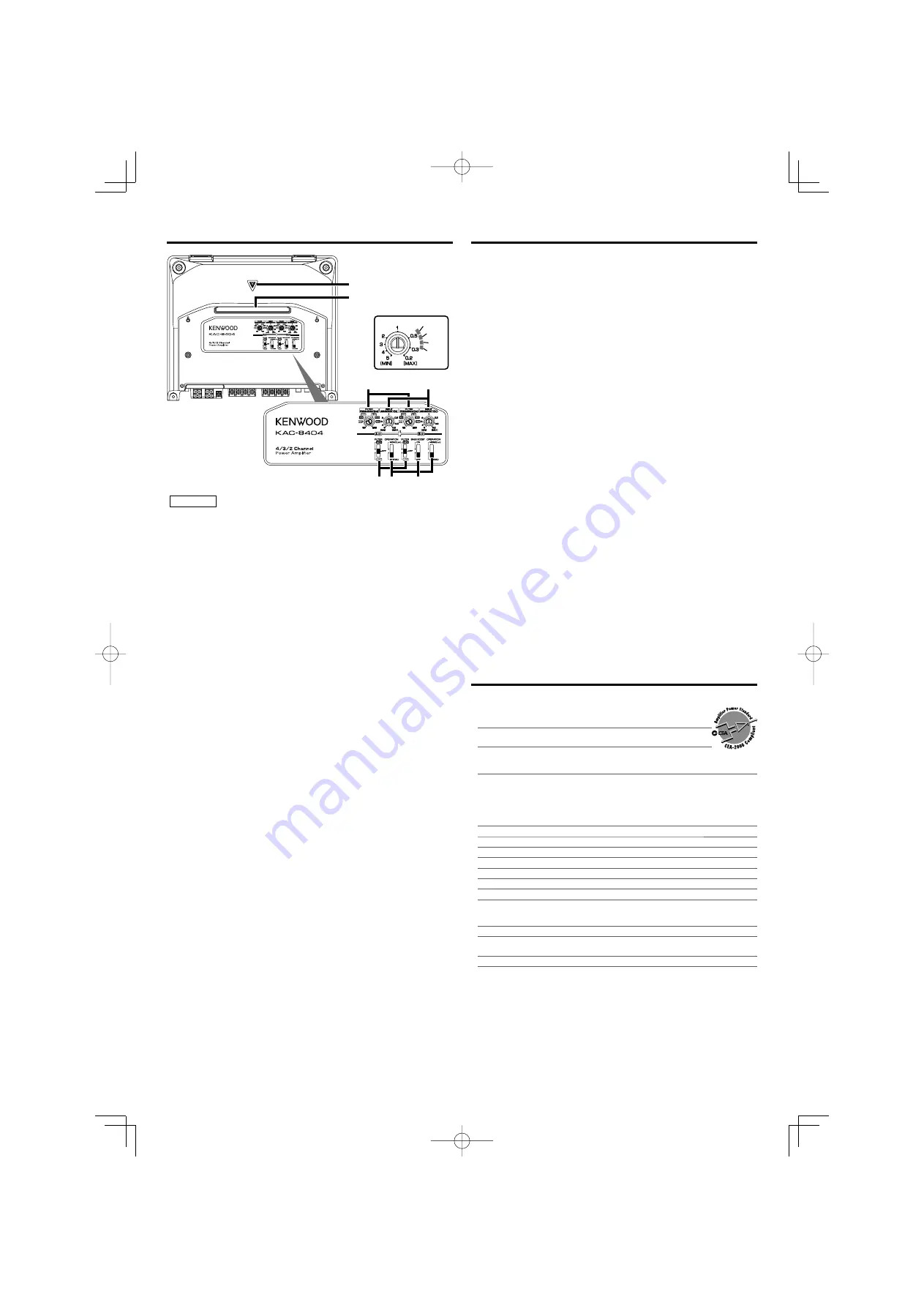 Kenwood KAC-8404 Instruction Manual Download Page 5