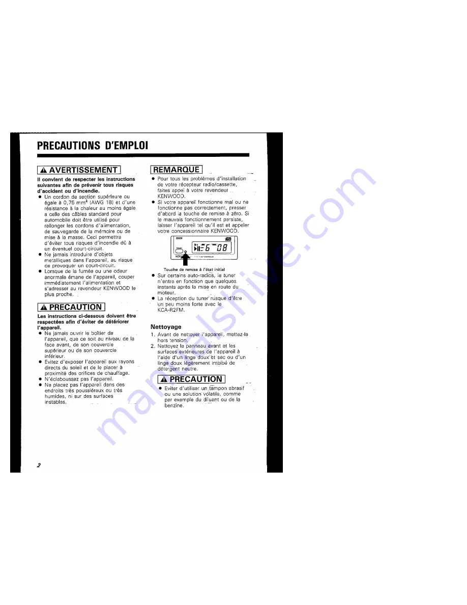 Kenwood KCA-R2FM Instruction Manual Download Page 22