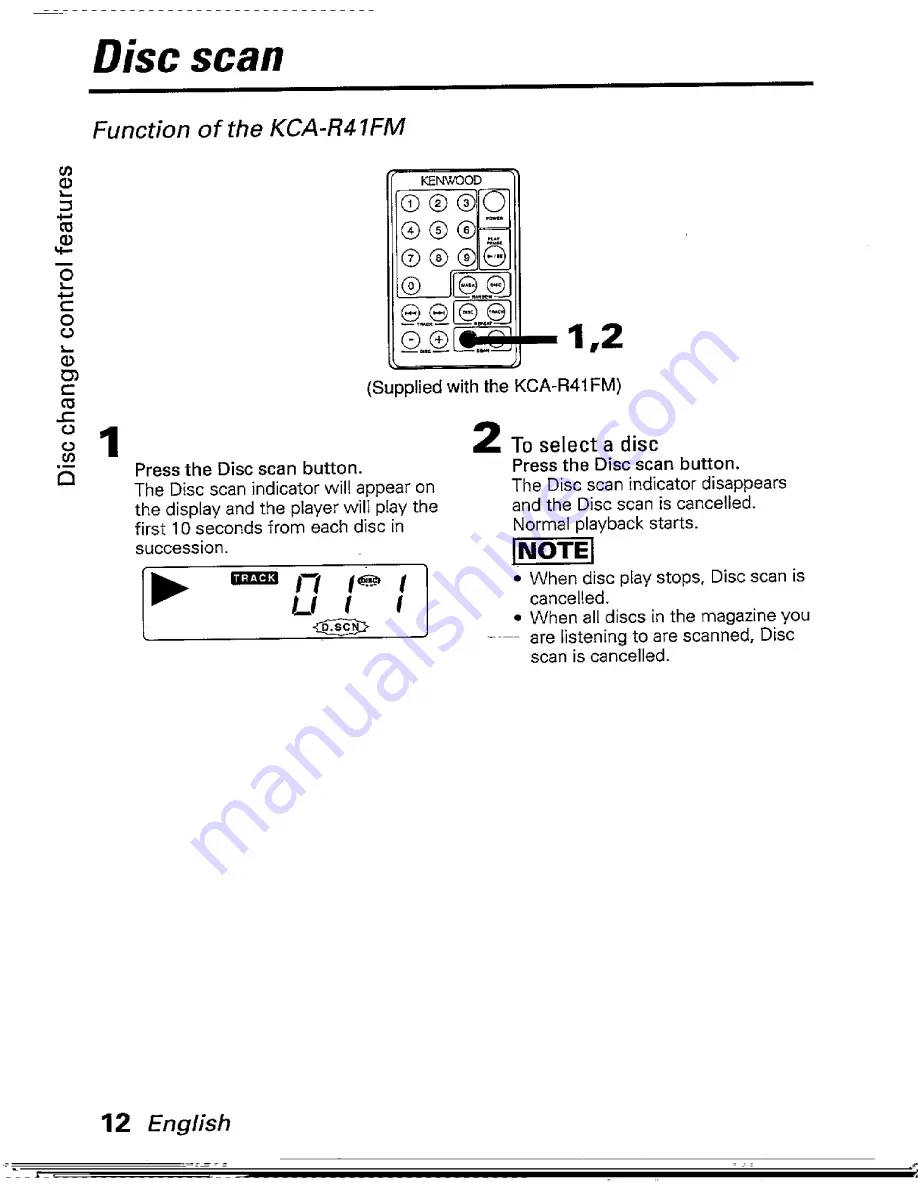 Kenwood KCA-R31FM Instruction Manual Download Page 12